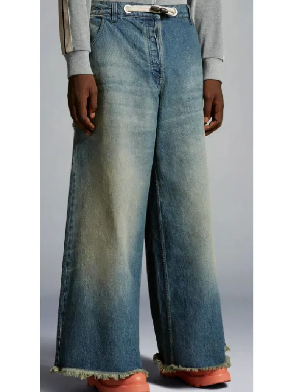 Frayed Detail Denim Pants - Image 2