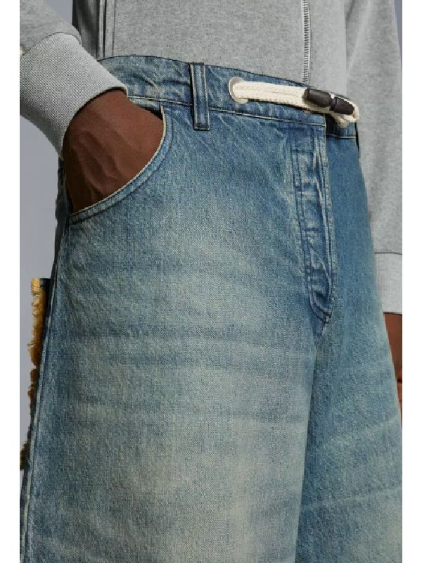 Frayed Detail Denim Pants - Image 4