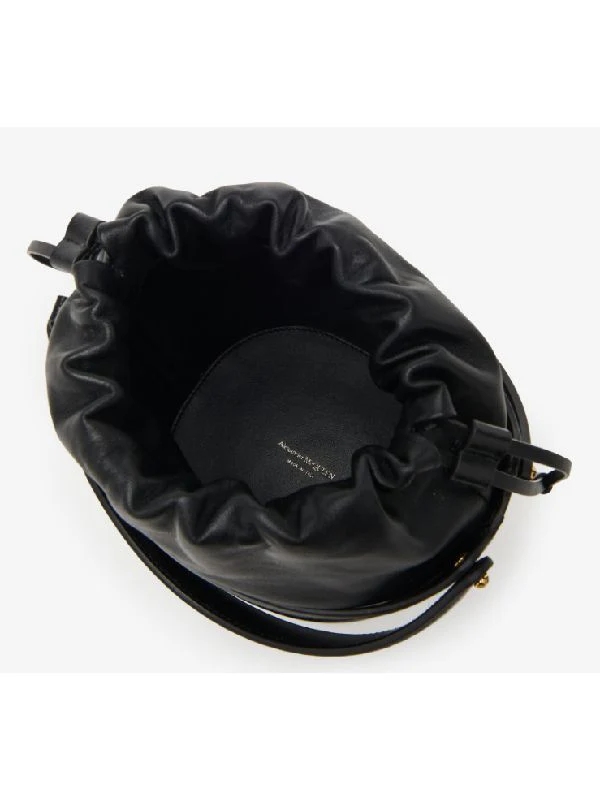 Rise Drawstring Leather Bucket
  Bag - Image 4