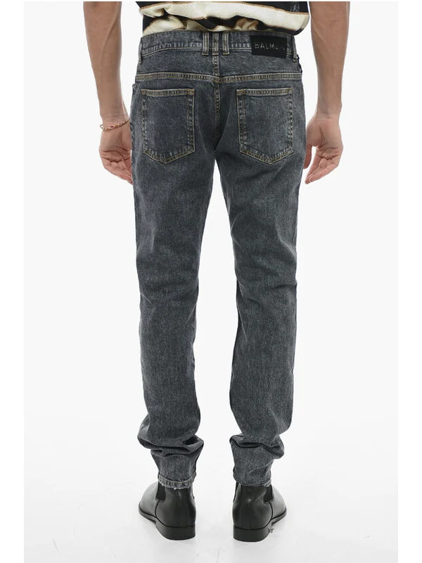 Balmain Gray Denim Pants - Image 2