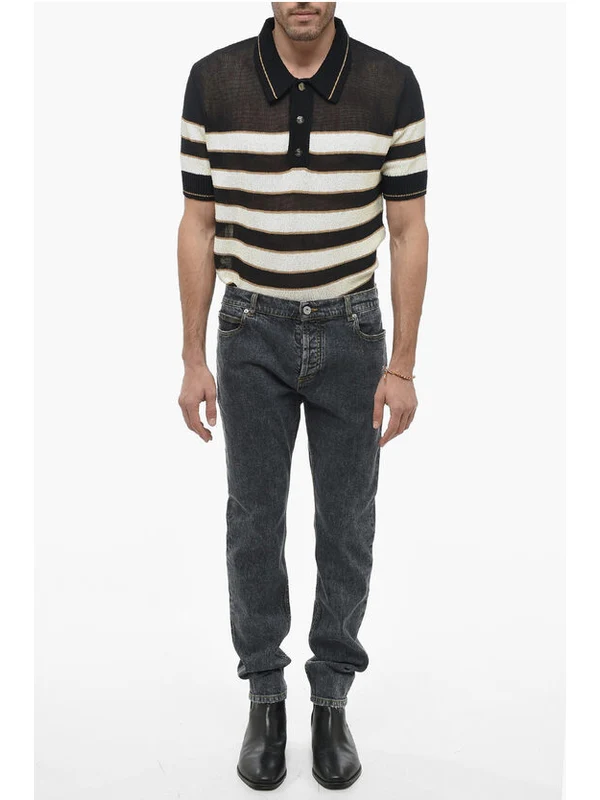 Balmain Gray Denim Pants - Image 4