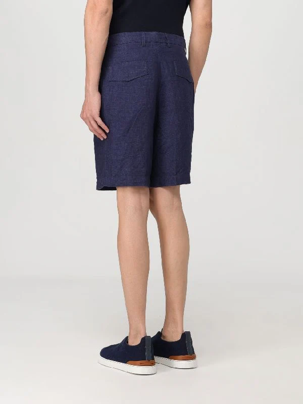 Pleated Linen Bermuda Pants - Image 2