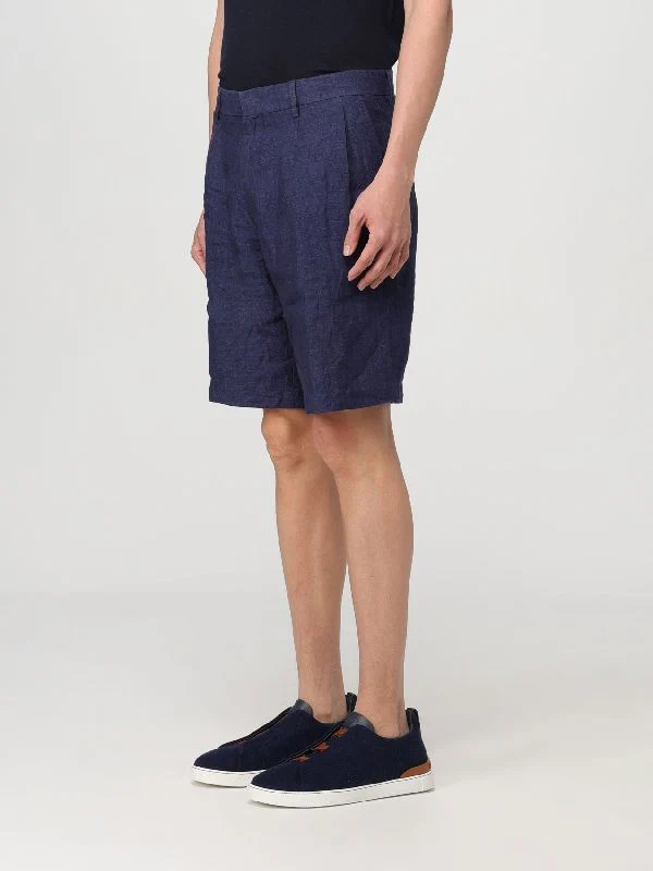 Pleated Linen Bermuda Pants - Image 3