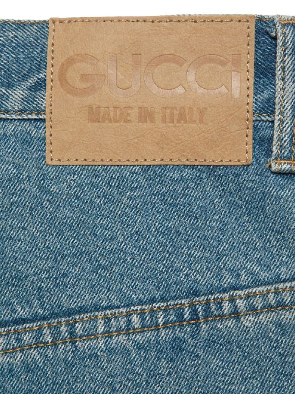 Patch Pocket Wide Denim Pants - Image 6