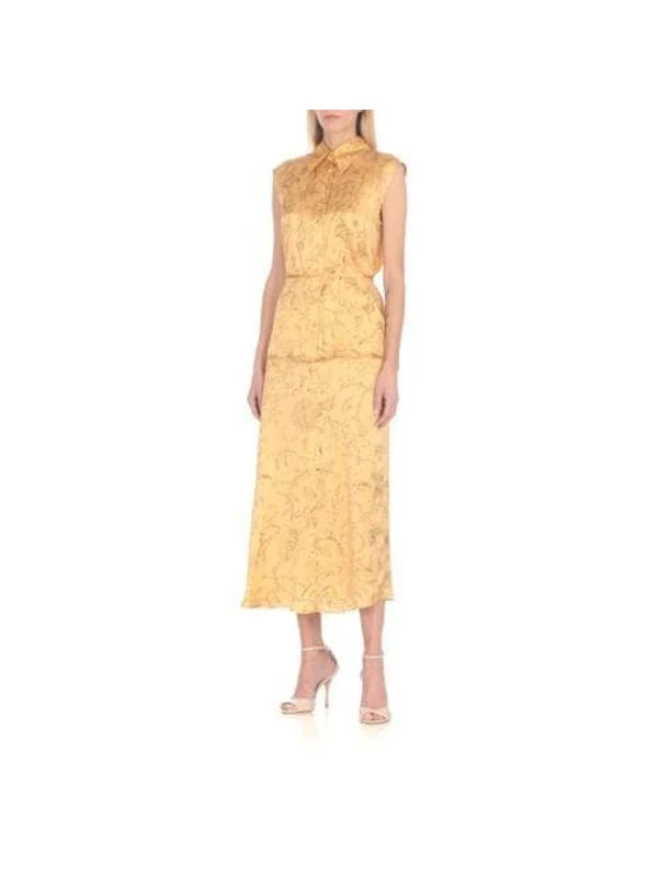 Flower Pattern Belt Silk Blouse - Image 2