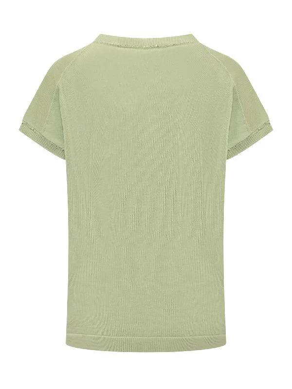 Sequin Trim V-Neck Short-Sleeve Knit - Image 2