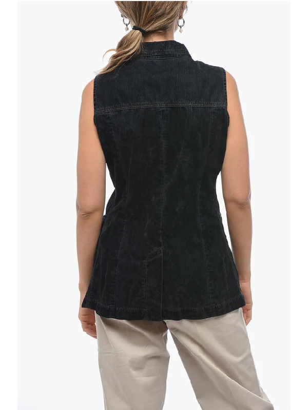 Sleeveless Velvet Jacket - Image 2