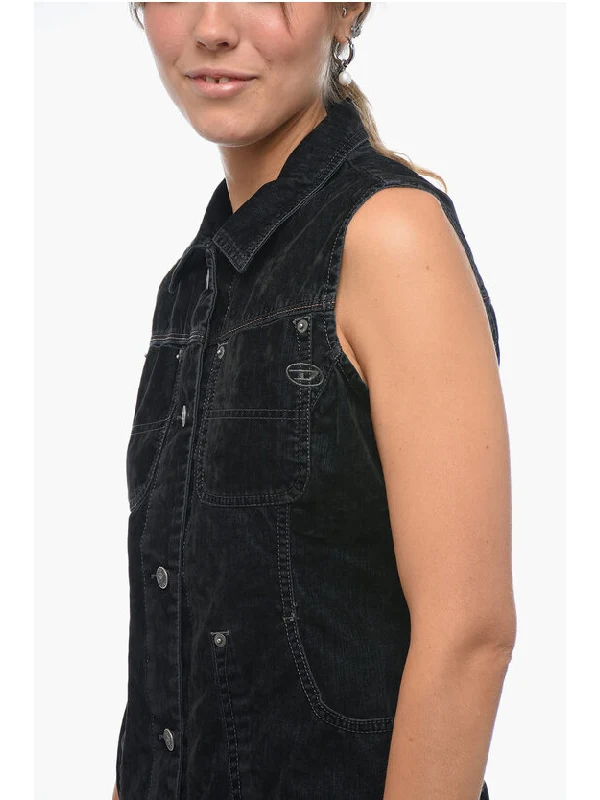 Sleeveless Velvet Jacket - Image 3
