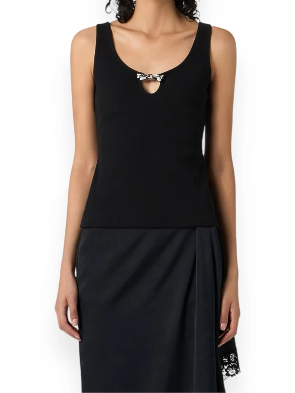 Cutout Bow Detail Sleeveless Top - Image 2