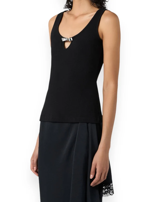 Cutout Bow Detail Sleeveless Top - Image 4