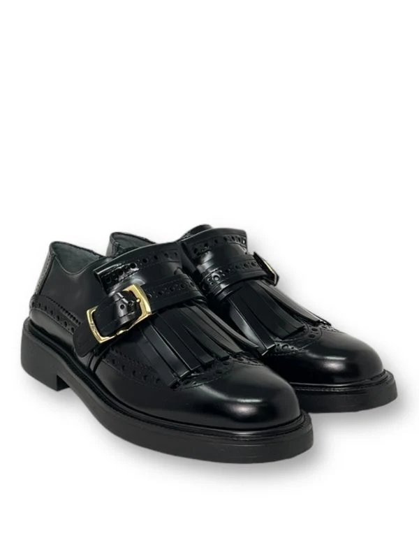 Fringe Leather Strap Loafers - Image 2