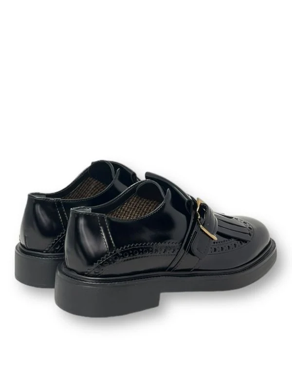 Fringe Leather Strap Loafers - Image 3