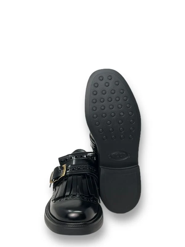 Fringe Leather Strap Loafers - Image 4