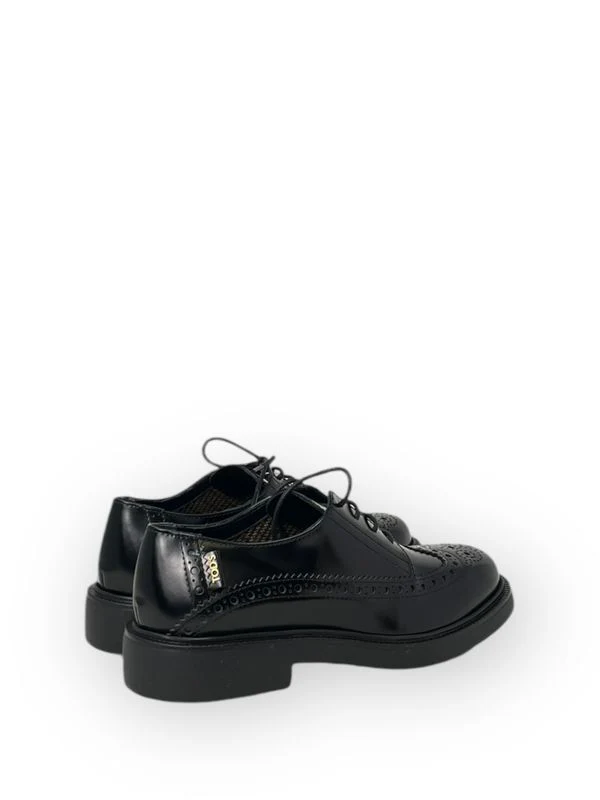 Black Leather Lace-Up Shoes - Image 3
