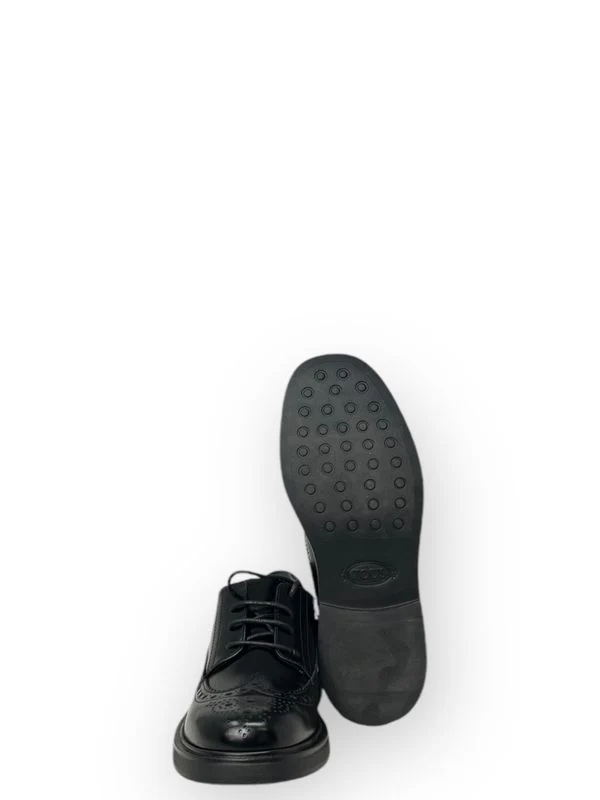 Black Leather Lace-Up Shoes - Image 4