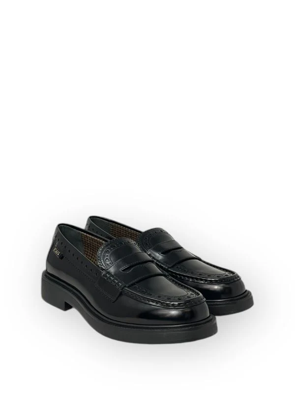 Logo Detail Leather Penny Loafers - Image 2