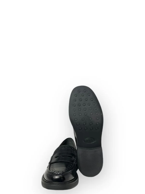 Logo Detail Leather Penny Loafers - Image 4