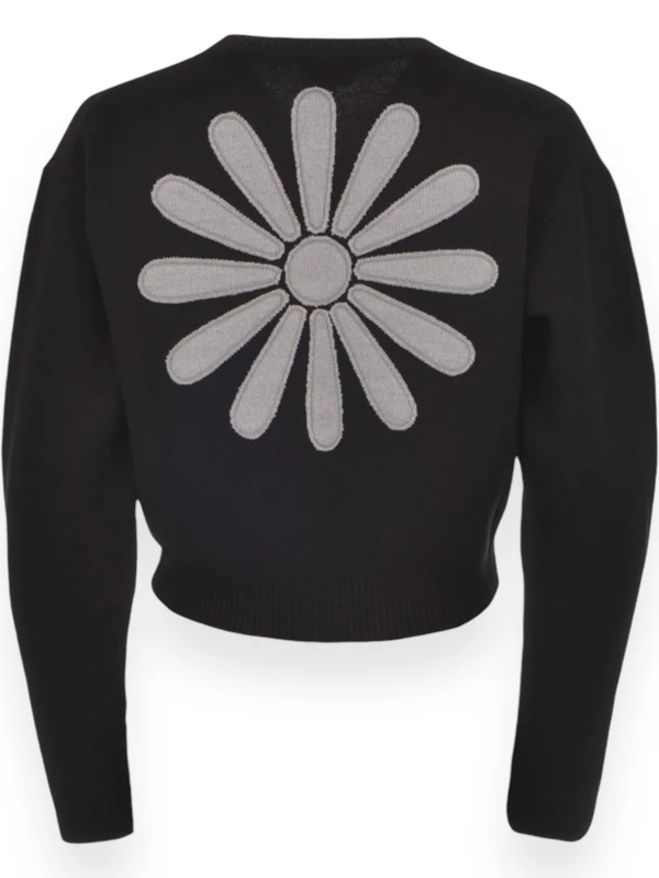 Logo Detail Cropped Wool Cardigan - Image 2