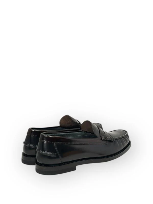 Logo Detail Leather Penny Loafers - Image 3