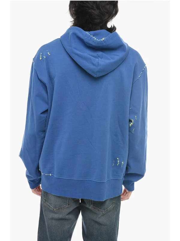 Distressed Detail Cotton Hoodie - Image 2