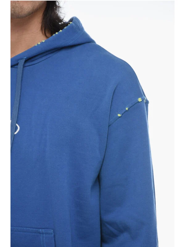 Distressed Detail Cotton Hoodie - Image 3