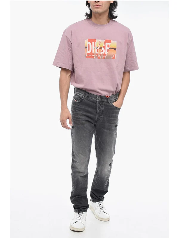 Distressed Straight Denim Pants - Image 4
