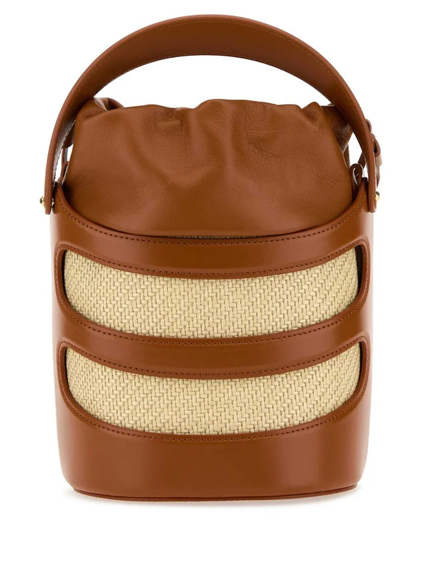 Cut-Out Drawstring Leather
  Tote Bag - Image 3