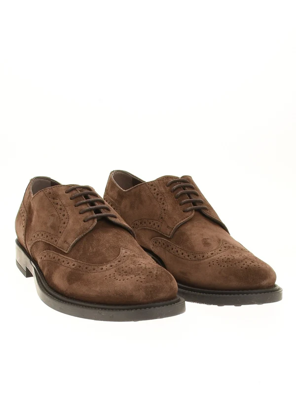 Brown Suede Logo Lace-Up Shoes - Image 2