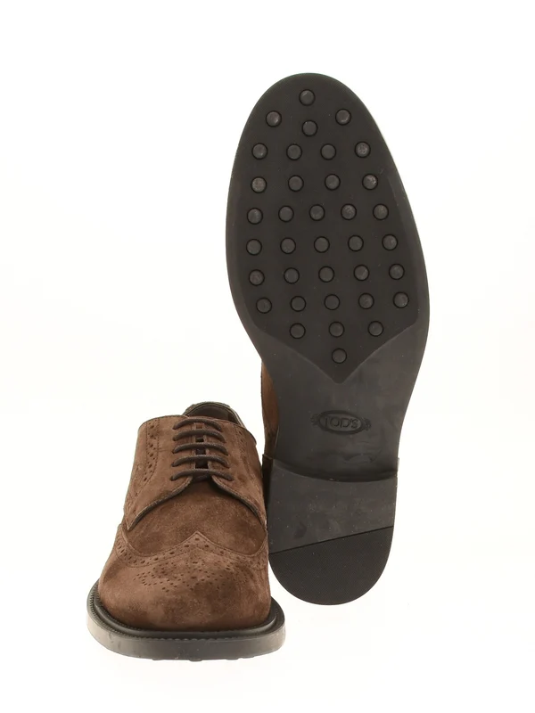 Brown Suede Logo Lace-Up Shoes - Image 3