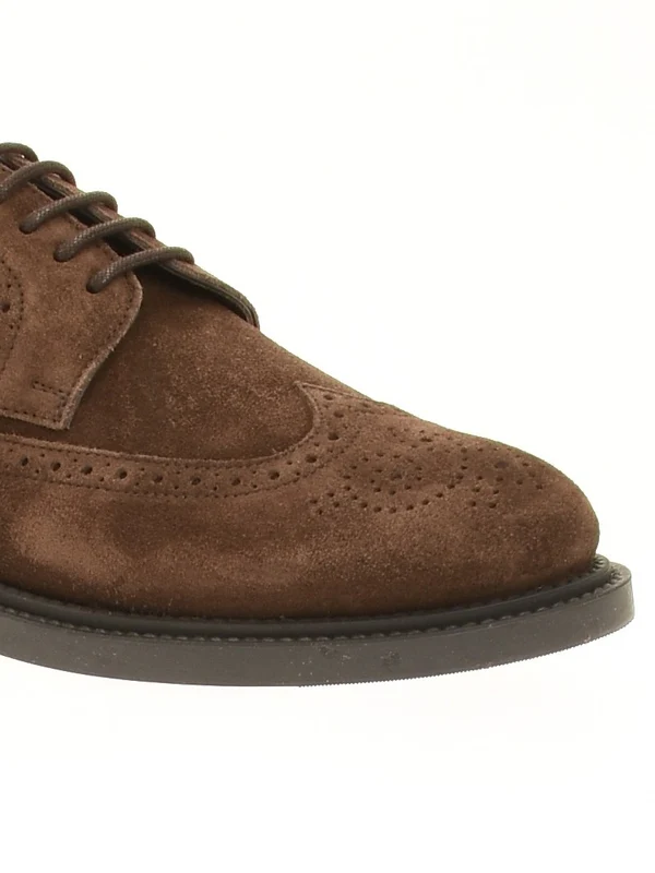 Brown Suede Logo Lace-Up Shoes - Image 4