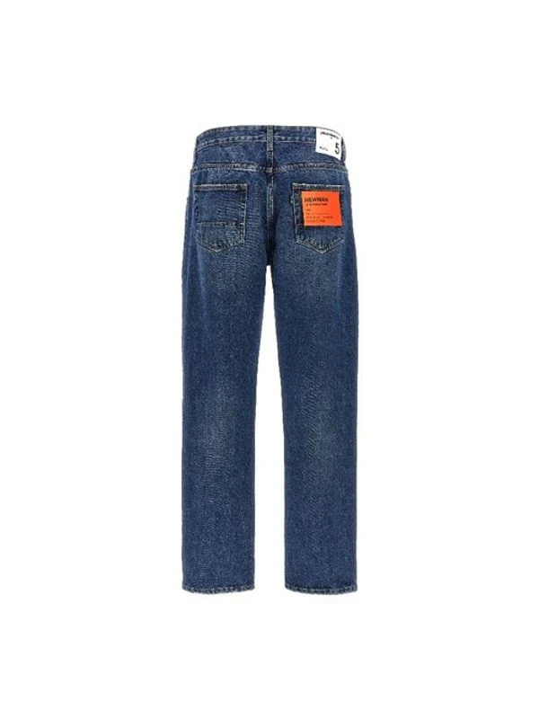 Logo Patch Washed Denim Pants - Image 2