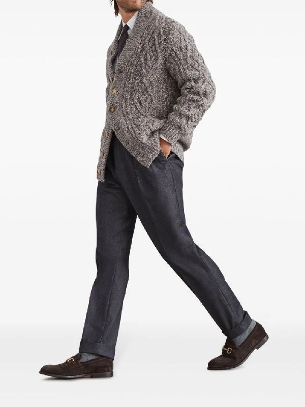 Cable V-Neck Knit Cardigan - Image 2