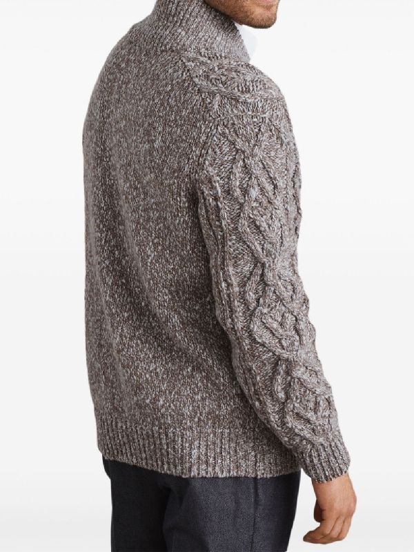 Cable V-Neck Knit Cardigan - Image 4