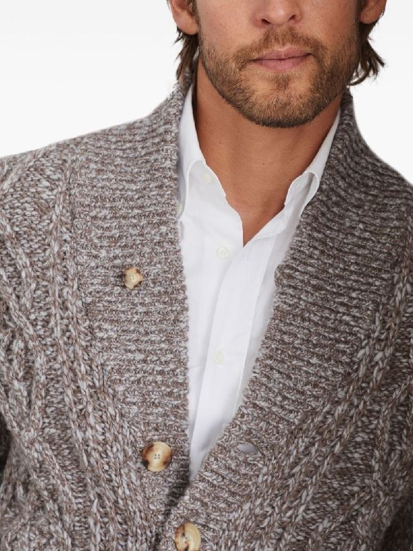 Cable V-Neck Knit Cardigan - Image 5
