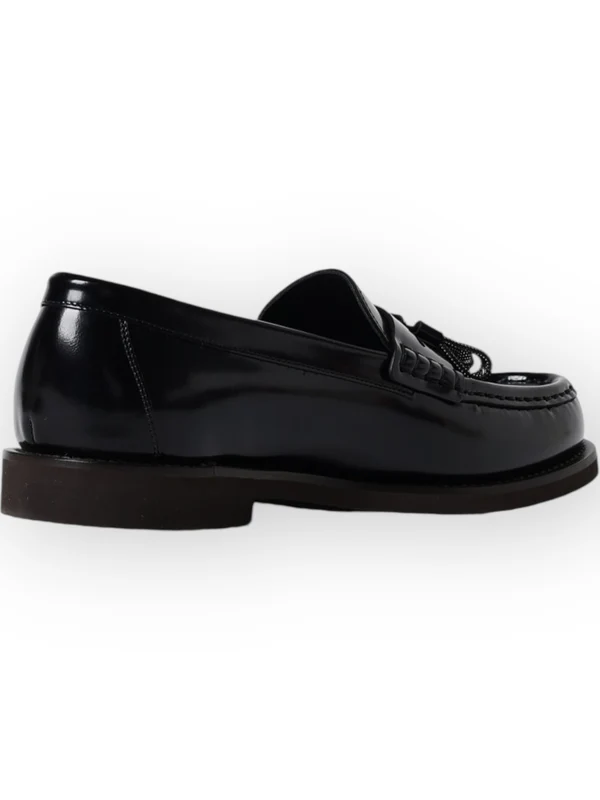 Monili Detail Leather Loafers - Image 3