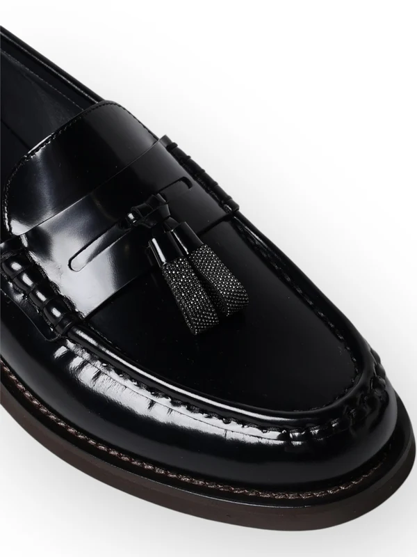 Monili Detail Leather Loafers - Image 4