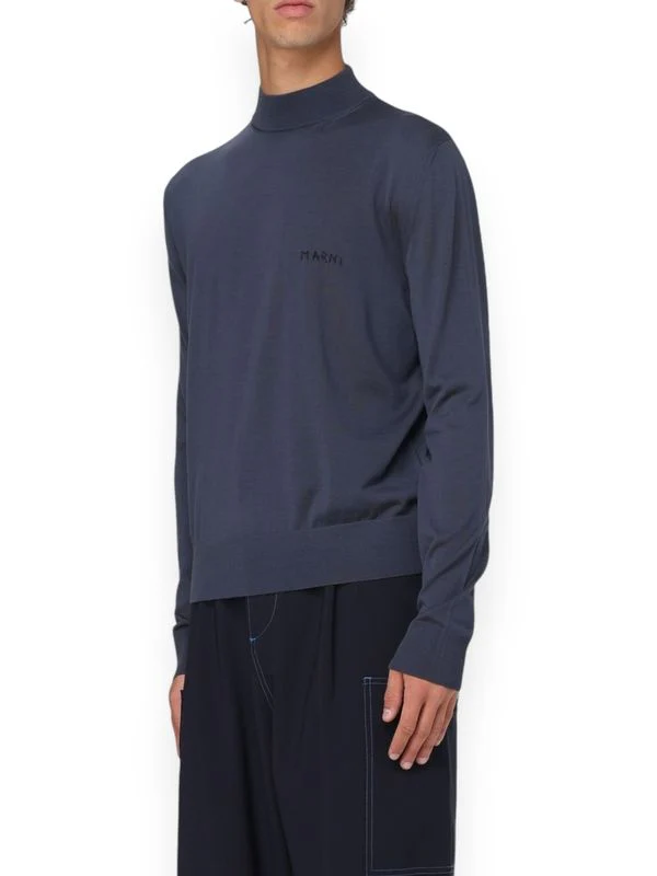 Chest Logo High Neck Wool Knit - Image 2