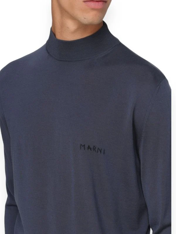 Chest Logo High Neck Wool Knit - Image 4