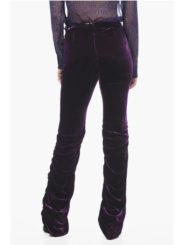 Velour Pants With Ruches Trousers - Image 2