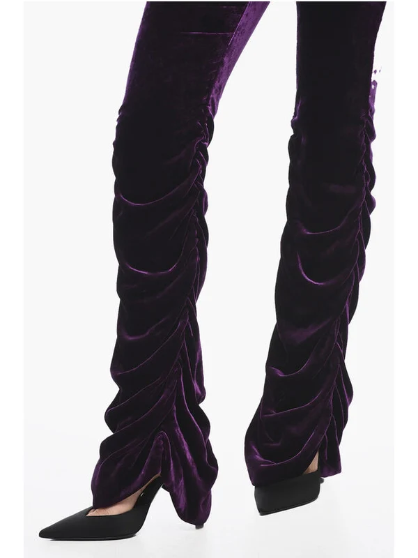 Velour Pants With Ruches Trousers - Image 4