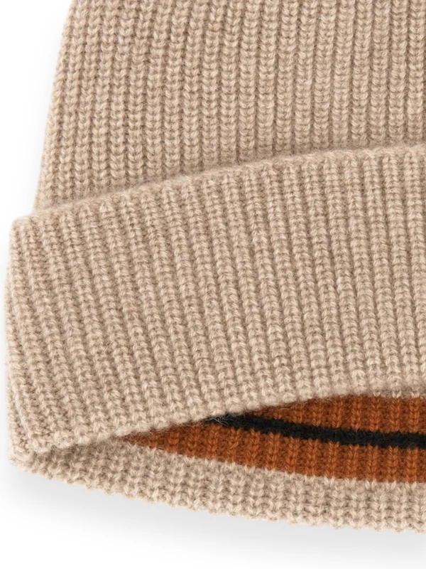 Turn-Up Cashmere Beanie - Image 3