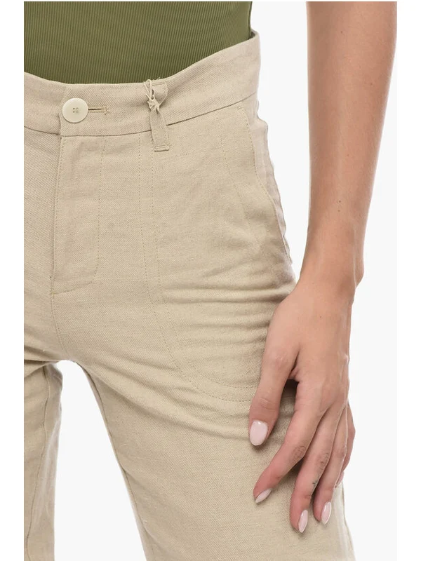 Straight Linen Cotton Pants - Image 3