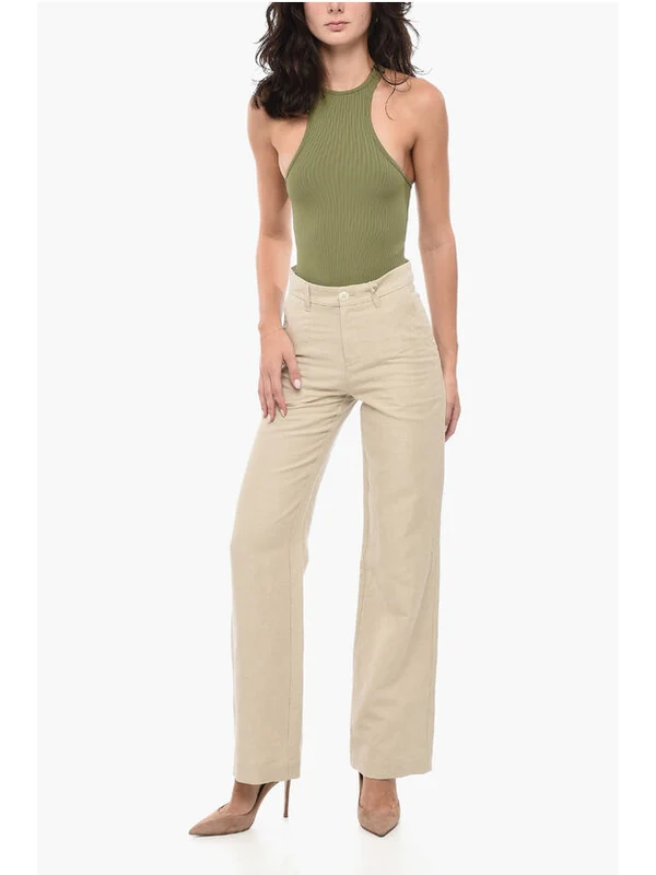Straight Linen Cotton Pants - Image 4