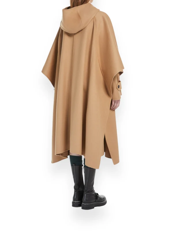 Cape Detail Alpaca Wool Duffel Coat - Image 4
