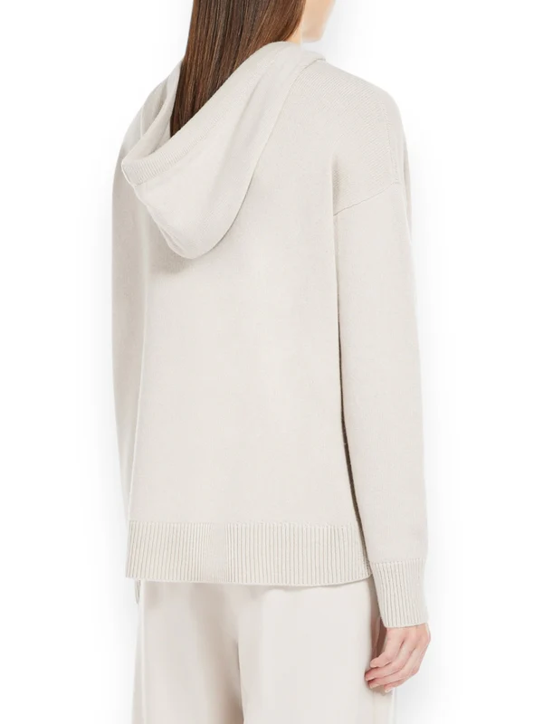 Rhinestone Logo Wool Cashmere Hoodie Knit - Image 4