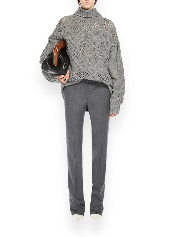 Straight Wool Tailored Pants - Image 2