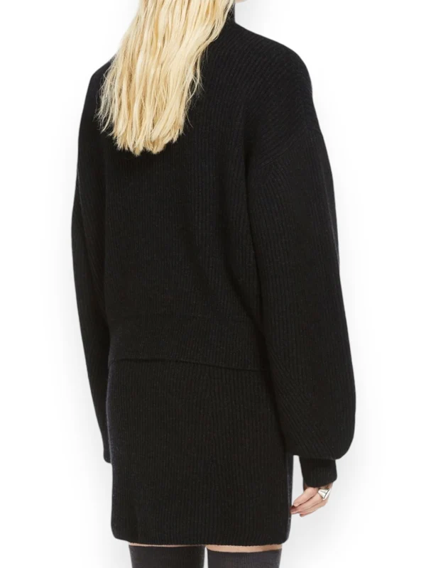 High Neck Wool Cashmere Zip-Up Jacket - Image 4