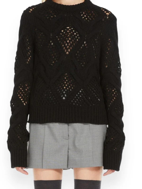 Openwork Detail Wool Blend Knit - Image 2