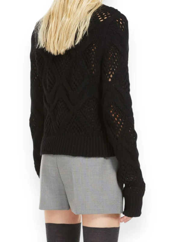 Openwork Detail Wool Blend Knit - Image 4