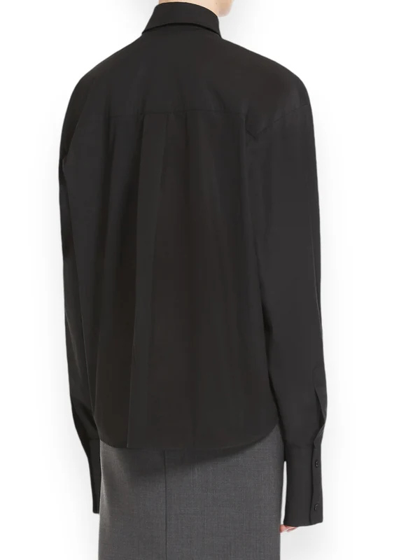 Tie Detail Cotton Shirt - Image 3